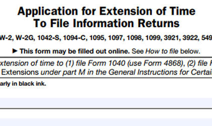 IRS Form 8809 Extension