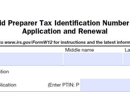Form W-12, PTIN Renewal